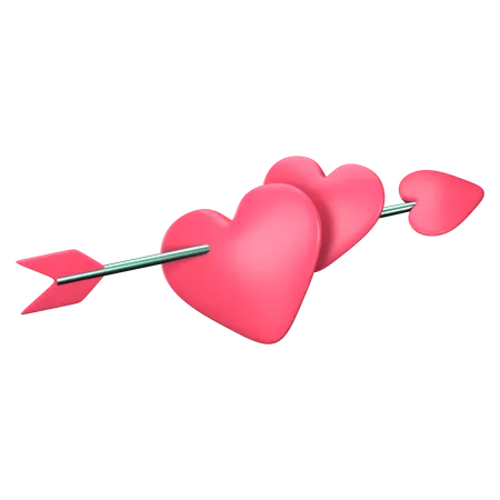 Corazones de cupido  3D Icon