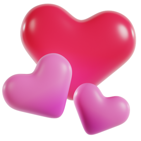 Corazones de afecto  3D Icon