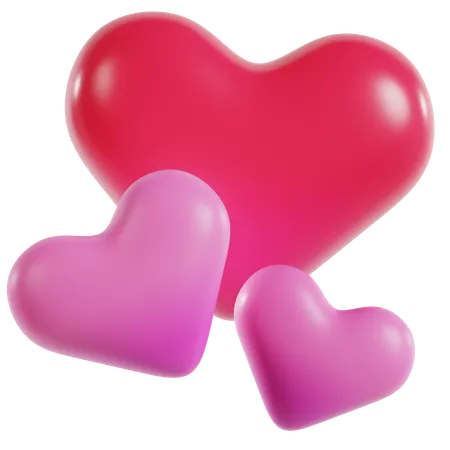 Corazones de afecto  3D Icon