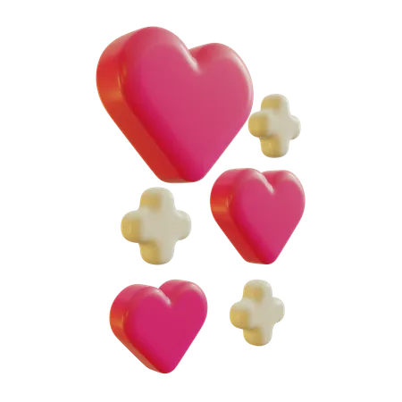 Corazones de san valentin  3D Icon