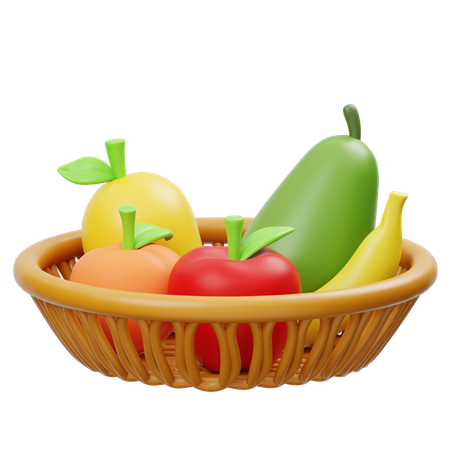 Corbeille de fruits  3D Icon