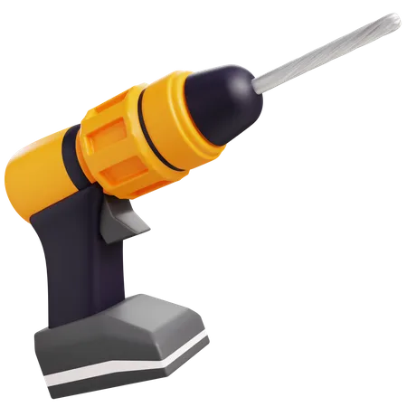 3 D Cordless Drill With Isolated Background 3D Icon