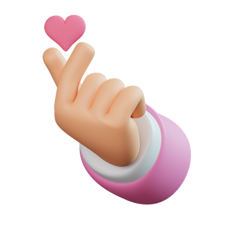 Geste de la main d'amour coréen  3D Icon