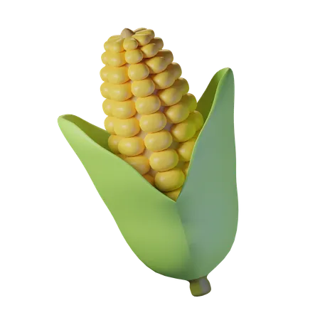 Corn With Open Husk 3D Icon