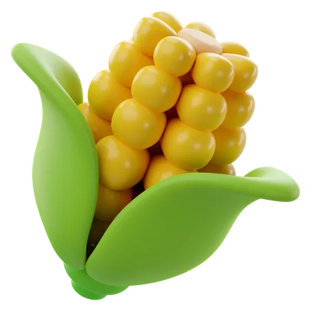 Adorable 3 D Rendering Of A Corn Icon 3D Icon