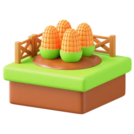 Corn Farming  3D Icon