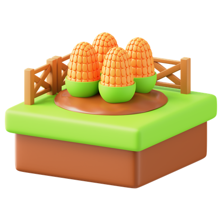 Corn Farming  3D Icon