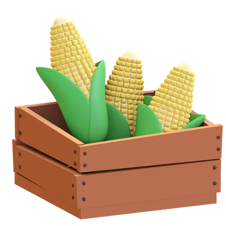 Corn in the box icon  3D Illustration