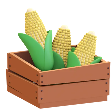 Corn In The Box Icon 3 D Illustration 3D Illustration