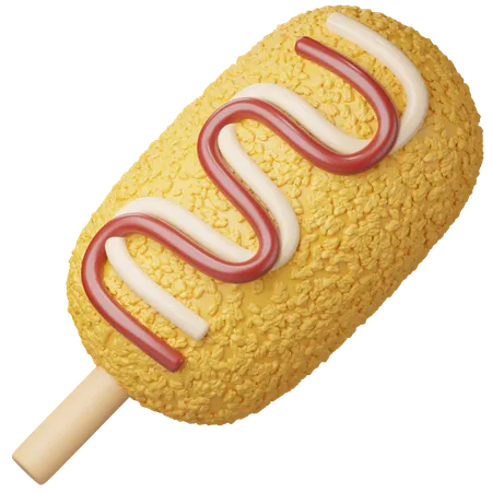 Corndog  3D Icon