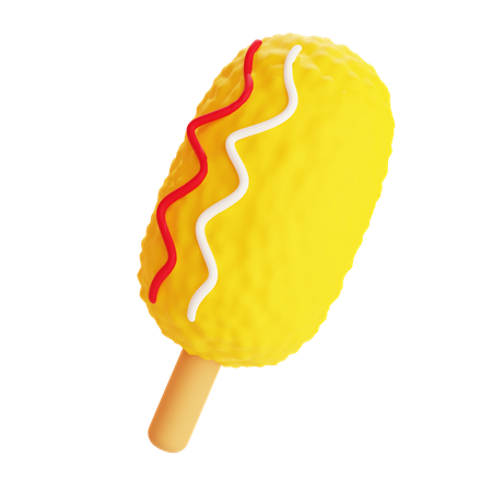 Corndog  3D Icon