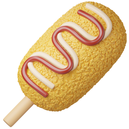 Corndog  3D Icon