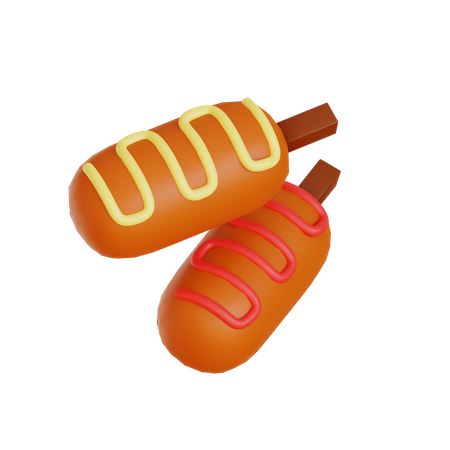 Corndog  3D Icon