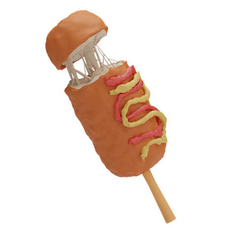 Corndog  3D Icon