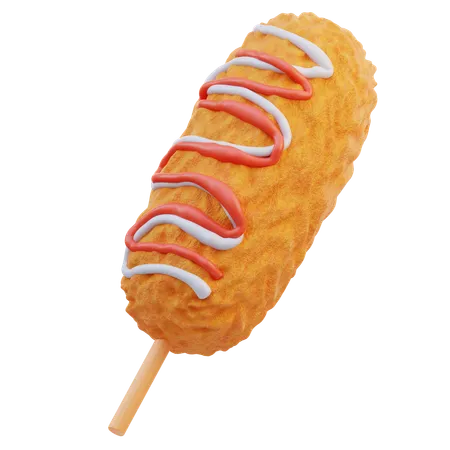 Corndog  3D Icon