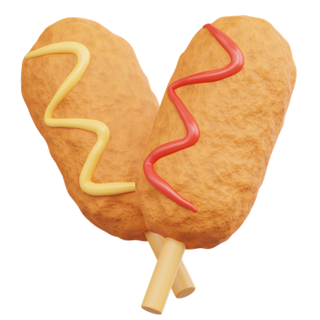 Corndog  3D Icon