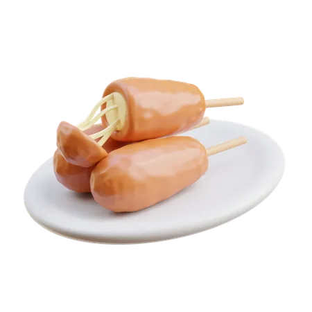 Corndog  3D Icon