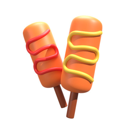 Corndog  3D Icon