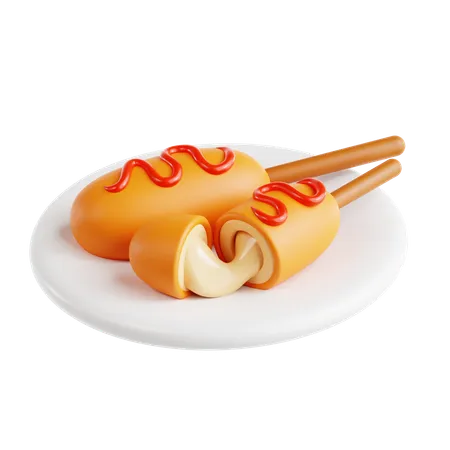 Corndog  3D Icon