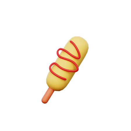 Corndog  3D Icon