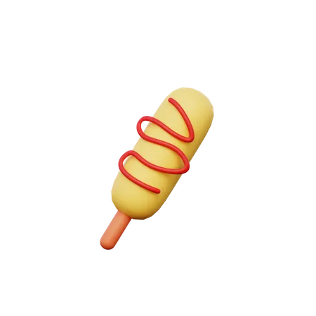 Corndog  3D Illustration