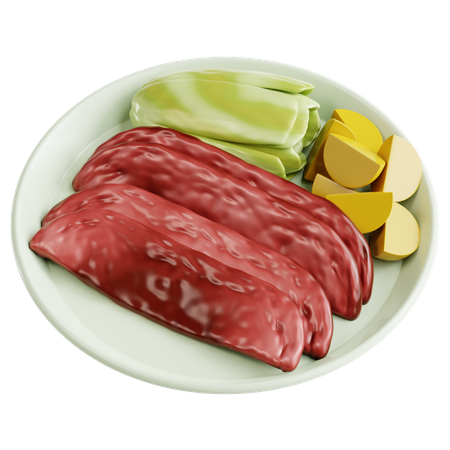 Corned-beef et chou  3D Icon