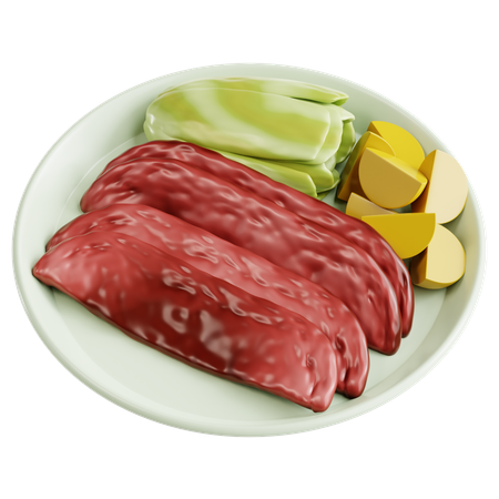 Corned Beef und Kohl  3D Icon