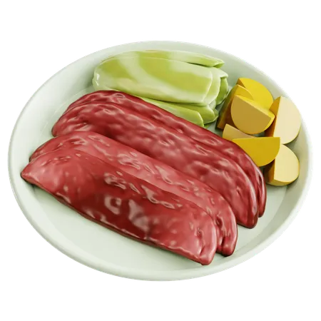 Corned Beef und Kohl  3D Icon