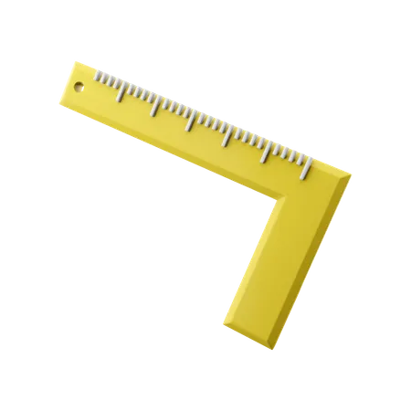3 D Render Building Yellow Corner Ruler Tape Measuring Tool 3 D Rendering Illustration 3 D Render Corner Ruler Icon 3D Icon