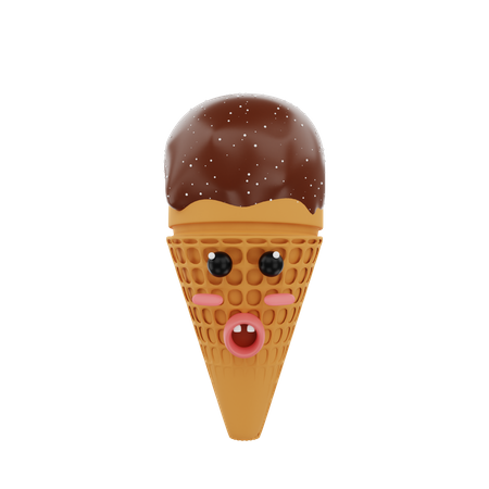 Cornet de glace  3D Illustration