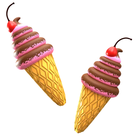 Cornet de glace  3D Illustration