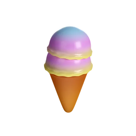 Cornet De Glace Fruite 3D Icon