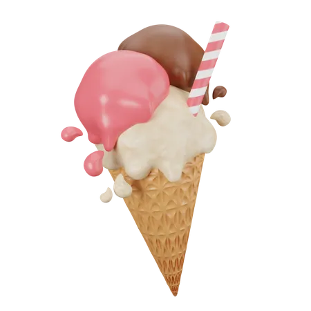 Cornet de glace  3D Icon