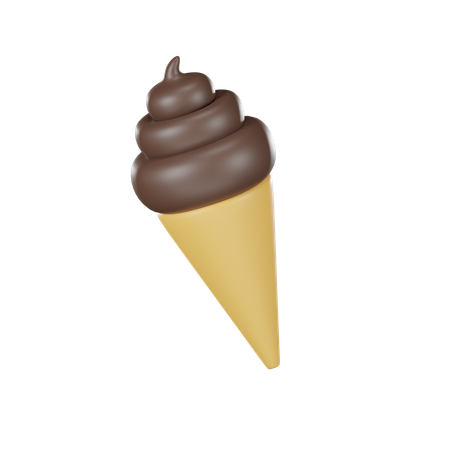 Cornet de glace au chocolat  3D Icon