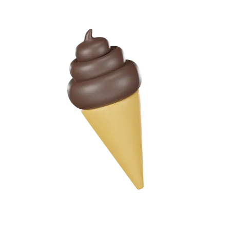 Cornet de glace au chocolat  3D Icon