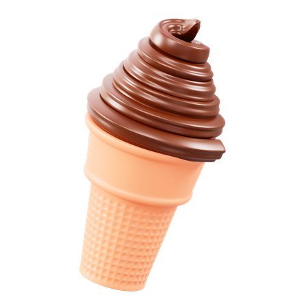 Cornet de glace au chocolat  3D Icon