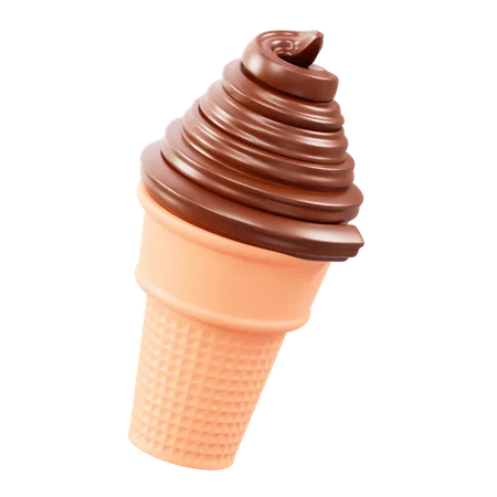 Cornet de glace au chocolat  3D Icon