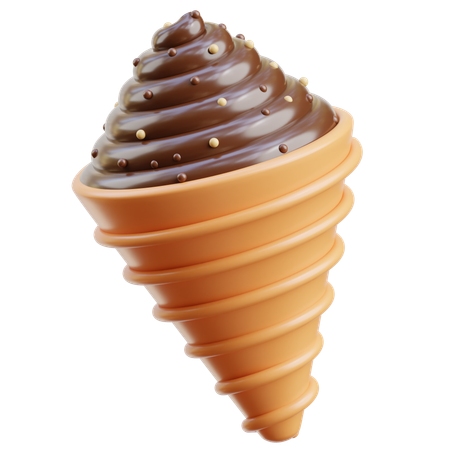 Cornet de glace au chocolat  3D Icon