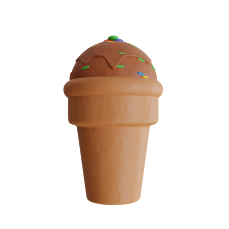 Cornet de glace au chocolat  3D Icon