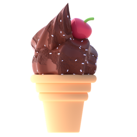 Cornet de glace au chocolat  3D Icon