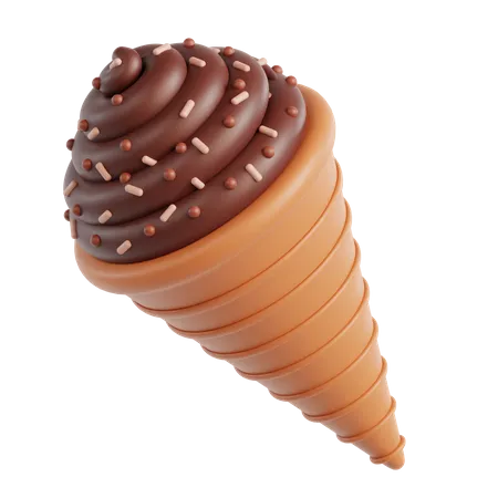 Cornet de glace au chocolat  3D Icon