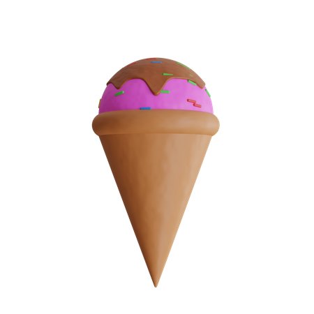 Cornet de glace à la fraise  3D Icon