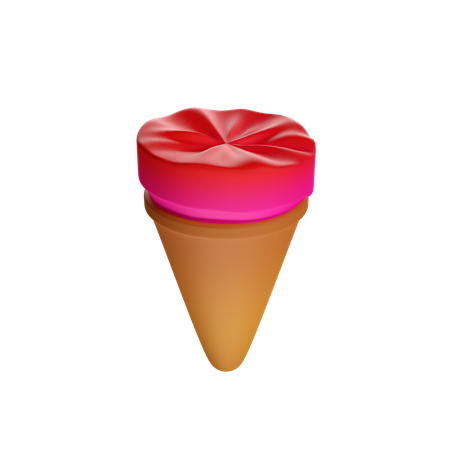 Cornet de glace à la fraise  3D Icon