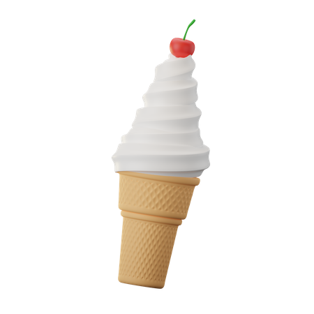 Cornet de glace à la cerise  3D Icon