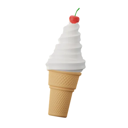 Cornet de glace à la cerise  3D Icon