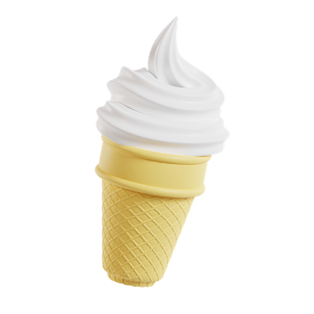 Cornet de glace vanille  3D Icon