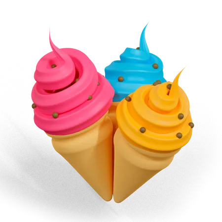 Cornets de crème glacée  3D Icon