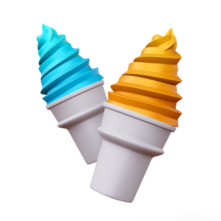 Cornets de crème glacée  3D Icon