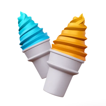 Cornets de crème glacée  3D Icon