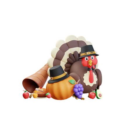 Cornucopia Turkey  3D Icon